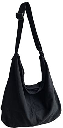 UICIOP Umhängetasche weibliche Shopper Canvas Handtasche weibliche große Kapazität Messenger Bag weibliche Designer Handtasche, Schwarz, Einheitsgröße