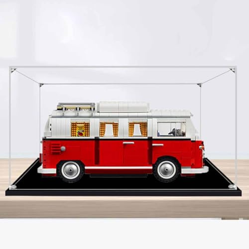 Acryl-Vitrine für Lego Volkswagen T1 Camper Van Car 10220 Bausteine Modellset, staubdichte, transparente, transparente Vitrine (Modell Nicht im Lieferumfang enthalten)(2mm)