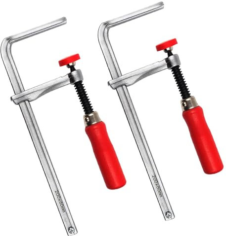ForMFT Lot de 2 colliers de serrage rapides pour rail de guidage de table MFT, capacité de 19,5 cm x profondeur de gorge de 6,5 cm, force de serrage de 258,5 kg Rouge/argenté