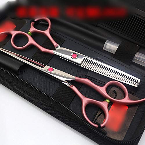 6.0 Inch Rose Gold Professional Hairdressing Scissors, Flat + Tooth Scissor Set,Corrosion Resistant, Rust Resistant, (Color : Rose Gold) (Rose Gold B)