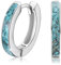 Damen Creolen 925 Sterling Silber Opal Ohrringe - Kleine Kreis Schmuck Geschenke für Mama Frauen Kinder (D-Silver7)
