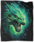 Funkelnder Drache Kuscheldecke Flauschig Flanell Decke Grüne Flamme 3D Kinder Fleecedecke Wohndecke Warm Sofaüberwurf Decke Sofadecke Couchdecke Tagesdecke Für Bett & Sofa 60x80inch(150x200cm)