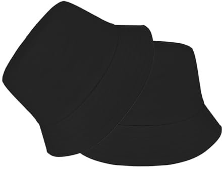 Eigso 1 Paar Frauen schwarz Baumwolle Eimer Hut für Sommer Strand Wandern Outdoor-Mode Baumwolle Angeln Hut für Frau Mann