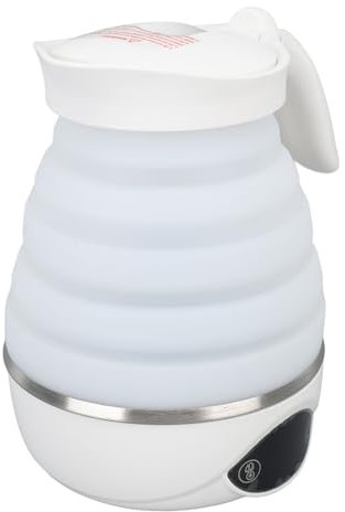 Hervidor Eléctrico Plegable Portátil, Material de Acero Inoxidable de Silicona, Olla de Agua de Viaje Multifuncional, Caldera de Agua Plegable para Oficina, (Enchufe de la UE)