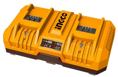 INGCO 20V Dual Port Fast Intelligent Charger Battery Charger Only Compatible with INGCO Lithium-Ion Battery FCLI2082