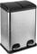 Dihl 40L Stainless Steel Pedal Bin with Dual 20L Removable Buckets, Double Twin Recycle Bin, Silver, 40 Litre Capacity