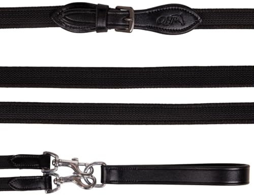 NETPROSHOP Schlaufzügel Basic mit Gummi durchwebt für mehr Griffigkeit schwarz Pony und Full, Groesse:Full