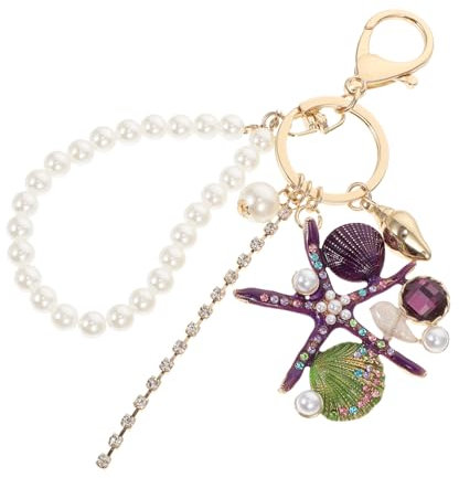 Yardenfun Entzückender Schlüsselanhänger Mit Seestern-Muschel Nützlicher Schlüsselanhänger Cartoon-taschenanhänger Autoschlüsselanhänger Für Taschenornament