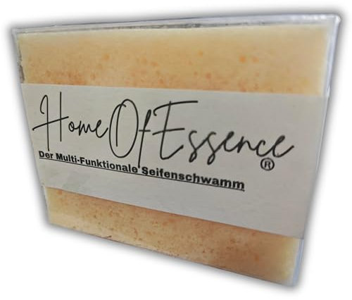 HomeOfEssence® 2-in-1 Seifenschwamm mit Peeling-Effekt für deine tägliche Pflege auf höchstem Niveau.! Schluss mit Akne und unreiner Haut.! Mit Olivenöl, Lorbeeröl