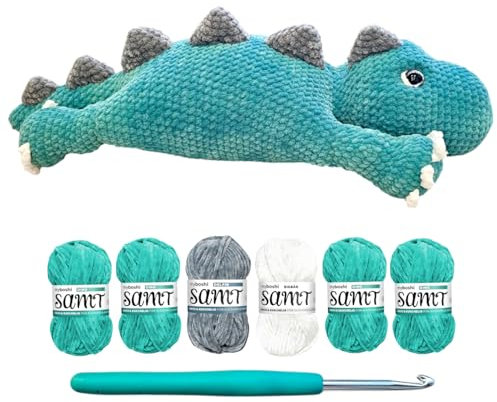 Generisch Häkel-Set 55cm XL Schlummerdino JederKannHäkeln (für Anfänger geeignet)