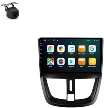 Autoradio pour Peugeot 207 207CC 2006-2015 Autoradio 9 à écran Tactile avec Android Auto et Carplay Bluetooth/GPS/WiFi/FM/RDS/SWC/DSP/USB Poste Radio Voiture(8+256G)