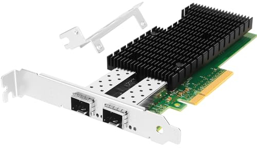 Euqvos PCIe Ethernet-Netzwerkkarte für Intel XXV710-DA2 XXV710BM2 Chipsatz PCIe 3.0 X8 25 GB Dual Port SFP28 LAN-Karte, kompatibel mit Windows Server/Windows/Linux/VMware/ESX