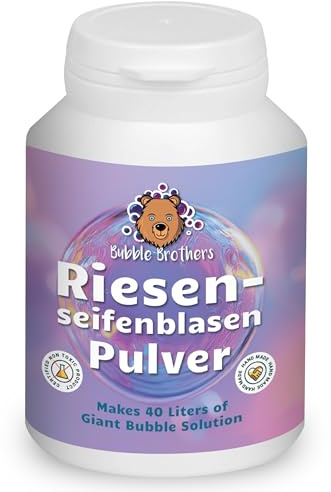 Bubble Brothers Poudre de bulles de savon géante - 160 g pour 40 l de liquide à bulles - Pour kit de bulles de savon XXL et bâton à bulles - Poudre à bulles