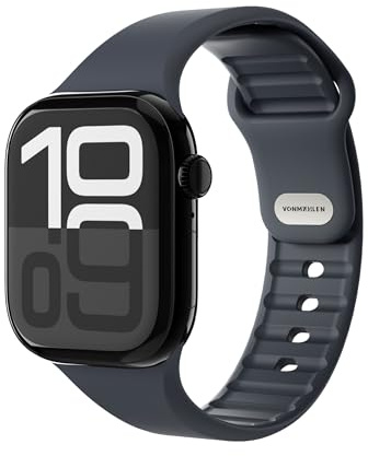 VONMÄHLEN Classic Band 2 – Verstellbares, atmungsaktives Armband aus recyceltem Silikon, wasserabweisend, rutschfest, kompatibel mit Apple Watch