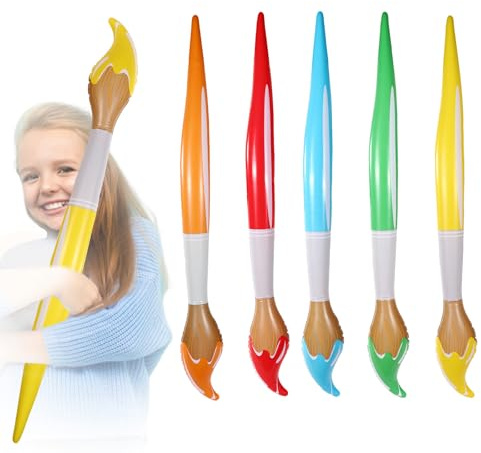 5pcs Giant Inflatable Paint Brushes, 41in Colored Large Blow Up Paintbrushes Funny Back to Balloon Art Party Decoration for Classroom Welcome Events Graduation Ceremonies Birthday Decor