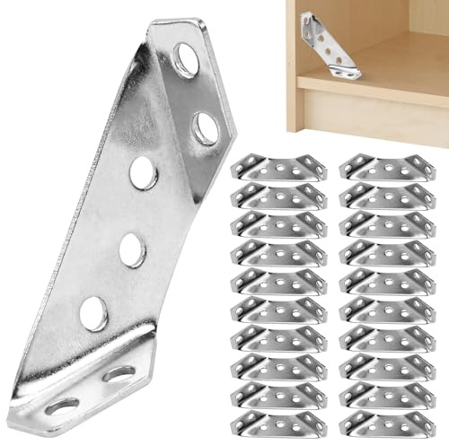 20 Stück Eckverbinder Edelstahl Winkelverbinder Metall Winkel Eckwinkel Dreieck Form Ecke Klammer Möbelverbinder Zur Verstärkung und Reparatur von Möbeln