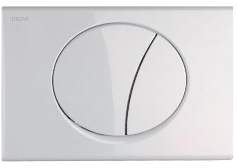 MEPA WC-Betätigungsplatte MEPA Sun 2-M R11 (Weiß, 245x165x13 mm, aus Kunststoff, Betätigung von vorne, 2-Mengen-Spültechnik, mechanisch für Sanicontrol UP-Spülkästen Typ R11 Looping-Technik) 421600