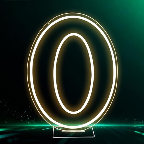RumonZS LED Zahlen Lampe Nummer Beleuchtete Ziffern Warmes Weiß Led Leuchtzahlen für Happy Birthday Party Deko Party deko Hochzeitsdeko Desktop Wandtischdeko Heimdekoration Schaufenster(number0)