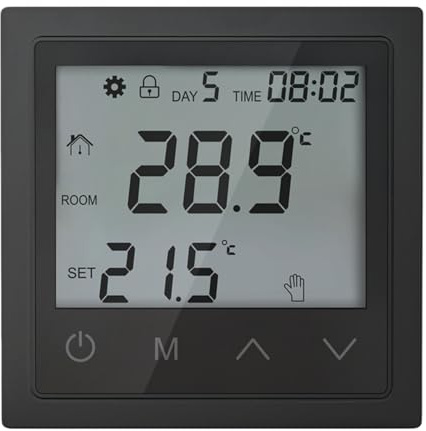 Termostato digital para habitación con calefacción por suelo, termostato eléctrico programable para regulador de temperatura ambiente, termostato para calefacción, pantalla LCD, 16A, termostato de