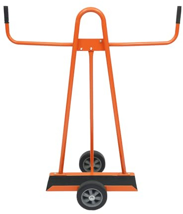 Plattenkarren Bis 400 Kg mit 2 Vollgummi RäDern Plattenwagen Zum Transport GroßFläChiger Platten Plattenwagen, Transportwagen für Holzplatten, TüRen & Fenster für Handwerker und Heimwerker (Orange)