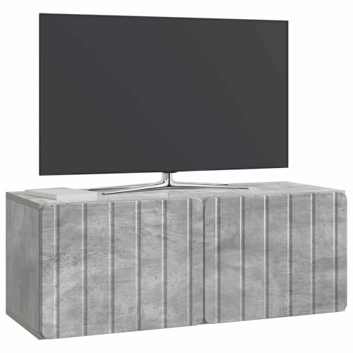 vidaXL Wandmontierter TV-Schrank Betongrau 78,5 x 31 x 30 cm, Wohzimmer, rechteckiger, moderner Wandschrank, stylischer TV-Ständer, viel Stauraum für Dein Zuhause