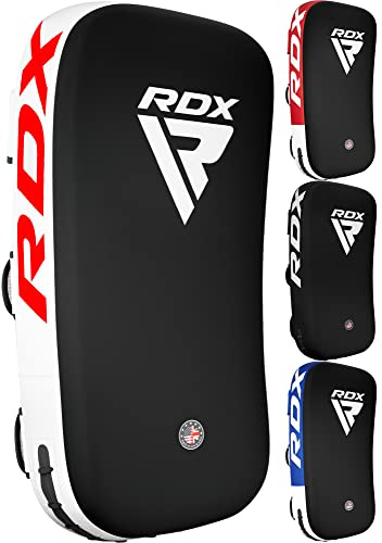 RDX Schlagpolster zum Kampfsport, Curved Trittschlagpolster Kickboxen, Muay Thai Training, Maya Hide Leder Boxen Schlagkissen, MMA Thai Pads Trainerpratzen Boxpratzen Boxpads (Nur EIN Pad)