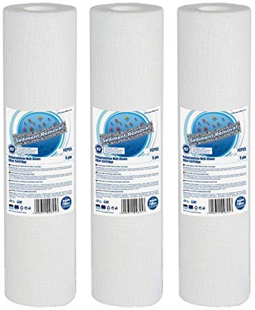 3 pacchi di cartucce anti-sedimenti per filtro dell’acqua, 20 micron, 25,4 cm, ideali per osmosi inversa
