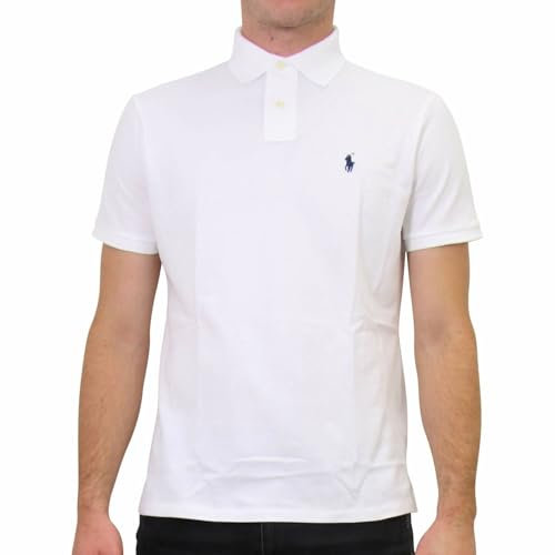 Ralph Lauren Polo Herren Poloshirt Custom-Slim-Fit Weiß S