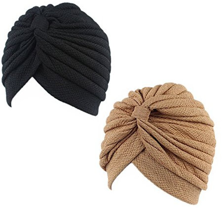 Turban Damen Kopfbedeckung Chemo Blume Muslim Kopftücher Turban Hut Simple (A)