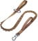 EXCELLENT ELITE SPANKER Tactical Bungee Dog Leash Military Adjustable Dog Leash Quick Release Elastic Leads Rope with 2 Control Handle(Brown)