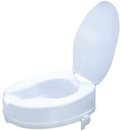 Aufun Rehausseur de toilettes 10 cm avec couvercle - Siège de toilette surélevé 10 cm - En polypropylène - Charge maximale 150 kg - Pour les femmes enceintes - Blanc