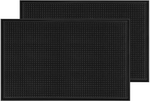 Tapis de bar en caoutchouc (lot de 2), 45,7 x 30,5 cm, tapis de séchage durable et élégant pour bars, restaurants, cafés et comptoirs, non toxique