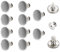 KOSTOO 10 Sets 17 mm Ersatz-Jeansknöpfe für Hosen, abnehmbare und abnehmbare Jeansknöpfe, kein Nähen, Sofortknopf für Hosen, Mode, Jeans, Swing, Handwerk, DIY (Silber)