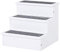 PawHut Escalera para Mascotas 3 Peldaños con Espacio de Almacenaje y Alfombra Antideslizantes Portátil Madera para Vehículo Carga 30 kg 40,5x44,5x38 cm Blanco