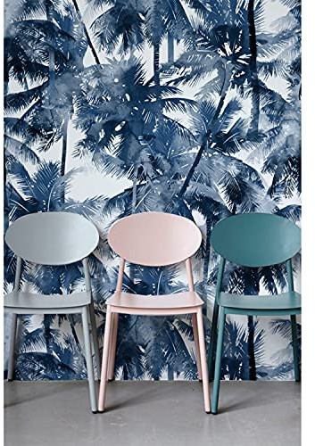 Coloray Wallpaper Roll Kitchen Livingroom Bedroom 163.8 x 100 inch / 416x254 cm Mural Decoration Wallpaper Material with Print Latex - Palm Tropical Navy Palm