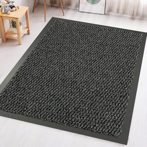 GULLAMBO Non Slip Door Mat – Indoor and Outdoor 120cm x 80cm Door Mat –Kitchen And Office Use Mat, Highly Absorbent Multicolor Barrier Mat, Machine Washable Entrance Rug