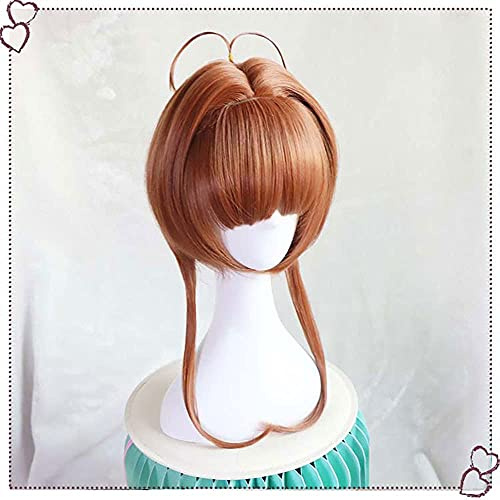PerüCken FüR Card Captor Sakura Kinomoto Sakura, Erwachsene Haarteile Anime Cosplay Requisiten ZubehöR, Anwendbarer Anlass Halloween Party Karneval Nachtleben
