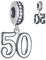 50 Geburtstag Dangle Charms passt Pandora Muttertag Armband, 925 Sterling Silber 50th Jubiläum Anhänger Perlen mit Geburtsstein CZ, Anzahl 50 Jahre Bday Geschenk für Oma/Vater/Mama