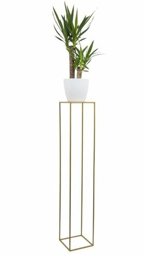 HowHomely - Supporto per fiori in metallo dorato 130 cm di altezza - Stativo per piante solido e robusto in metallo - Supporto per piante per la decorazione in soggiorno, camera da letto o ufficio