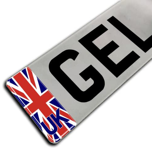 Gelz Domed Large Union Jack UK Vehicle Number Plate Stickers