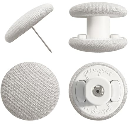Primpins Duvet Clips - Classic Linen - 20 Colors Available - Double Sided Pin Fasteners - Prevents Comforter from Shifting in Cover (Set of 8, Light Grey)