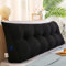 Raktov Dreieckiges Kopfteilkissen mit abnehmbarem Bezug, Polster mit Holzrücken, dreieckiges Lesekissen, einfarbiges Keil-Kopfteilkissen für Bett, Sofa, Schlafzimmer, 100 x 50 x 20 cm, Schwarz