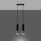famlights | Pendelleuchte Loys in Schwarz und Chrom GU10 2-flammig