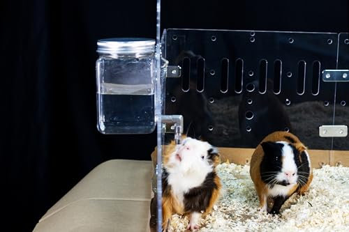 GuineaLoft™ Clear View Water Bottle for Guinea Pigs & Birds - The Ultimate Solution by Seasoned Owners Who Tried Everything Out There - Exclusive by Guinea Loft