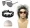 Hifot 4Pcs Grise Perruque Mulet avec Bandeau Noire Lunettes de Soleil, Déguisement Année 70 80 90, Deguisement Disco Homme Femme Perruque Punk pour Halloween Fête Carnaval Cosplay Maquillage