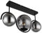 etc-shop Deckenleuchte Wohnzimmerleuchte Deckenlampe Esszimmerleuchte Küchenlampe, Metall Glas rauch, 3 Flammig, E27, L 60 cm