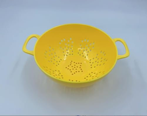 ASEANAO Mini passoire alimentaire robuste de 15,2 cm avec deux poignées pour fruits et légumes sans BPA (jaune)