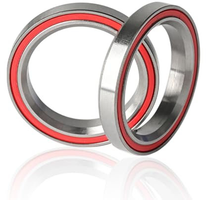 TQPUWT rodamiento direccion Bicicleta, 2 Piezas cojinetes de Repuesto para Bicicleta, cojinetes de Repuesto, Rodamientos Dirección, Auriculares con Anillo de Goma Sellado, Plata, 41.8mm