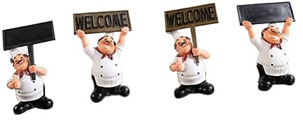 PRETYZOOM Kreative Kleine Resin Chef Figur Mit Schwarzer Tafel Dekorativer Stand Für Restaurants Kreative Küchenornamente Und Willkommensschild Be-d