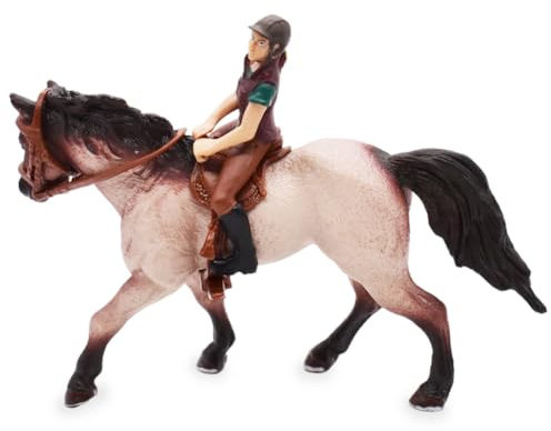 NTEVXZ Realistische Pferdefiguren, Pferde Tiere-Figuren, Pferde Figur mit Rider Sattel, Pferde Spielzeug Set, Pferd Tier Figuren Spielzeug Modell, für Kinder Geschenk, Pädagogisches Spielzeug